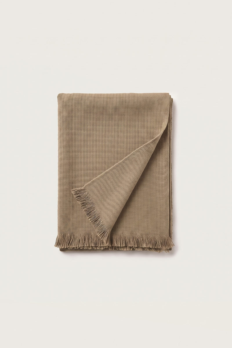 Åke halstørklæde i beige — bagsiden