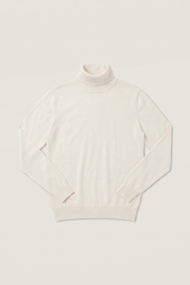 Ask rullekravetrøje i off-white — liggende produktbillede